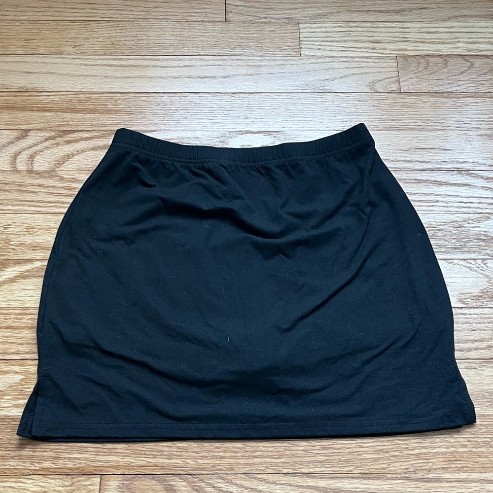 Black Women's Mini Skirt with Built in Shorts.